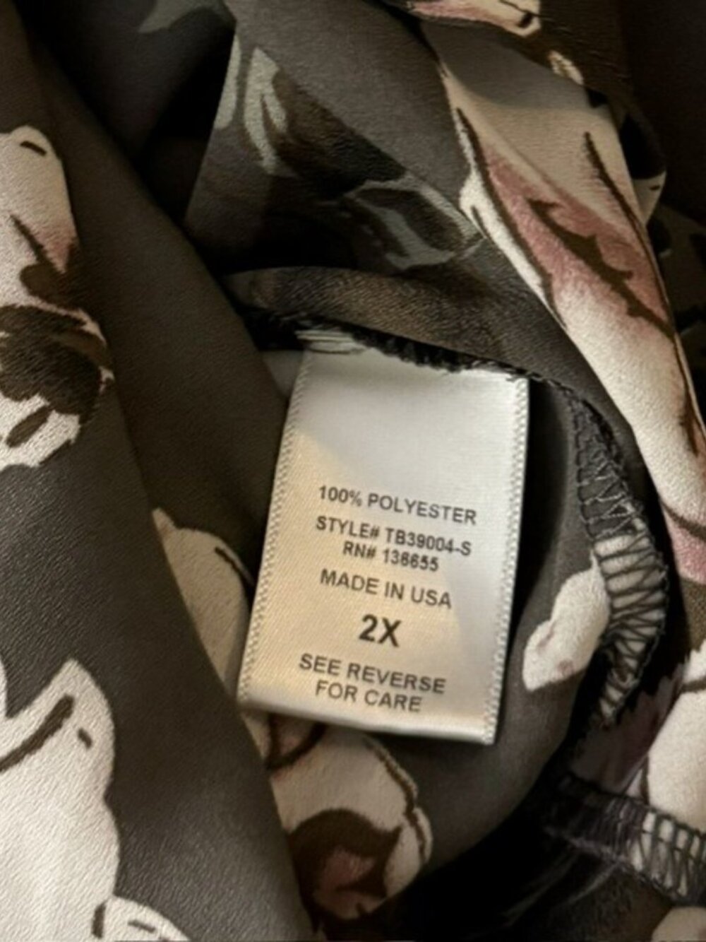 West Kei Floral Twist-Front Blouse Size 2X Olive Green V-Neck Short Sleeve - Picture 5 of 15